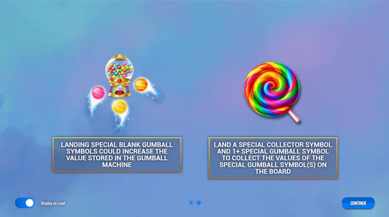 Sweet Candy Cash Stash - სლოტის მთავარი მენიუ და პარამეტრები